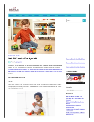 Best Gift Ideas for Kids Ages 1-10