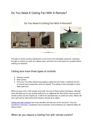 Do You Need A Ceiling Fan With A Remote.docx