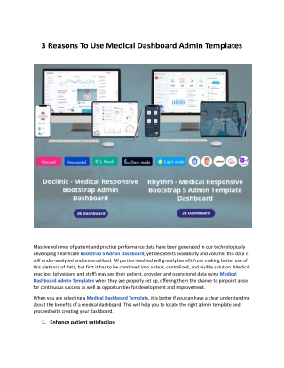 3 Reasons To Use Medical Dashboard Admin Templates.docx