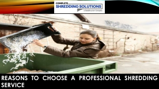 Reasons to Choose a Professional Shredding Service