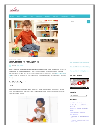 Best Gift Ideas for Kids Ages 1-10