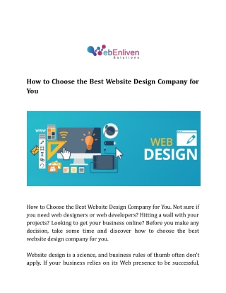 How to Choose the Best Website Design Company for You