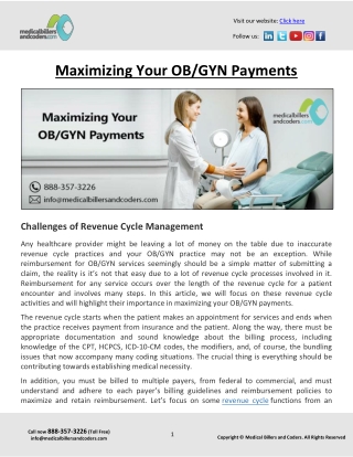 Maximizing Your OB GYN Payments