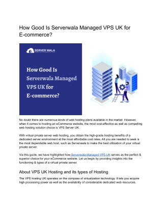 How Good Is Serverwala Managed VPS UK for E-commerce?