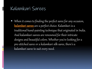 Kalamkari Sarees