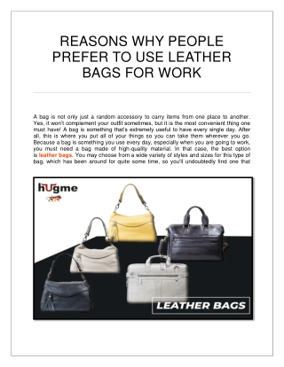 REASONS WHY PEOPLE PREFER TO USE LEATHER BAGS FOR WORK (1)