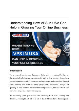 Understanding How VPS in the USA Can Help in Growing Your Online Business
