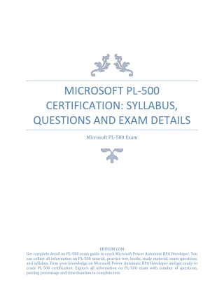 Microsoft PL-500 Certification: Syllabus, Questions and Exam Details