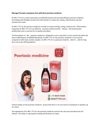 best psoriasis medicine