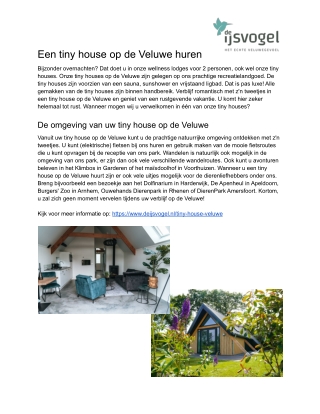 Tiny house huren op de Veluwe