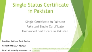 Single Certificate Pakistan - Step to Get Unmarried Certificate Pakistan Online