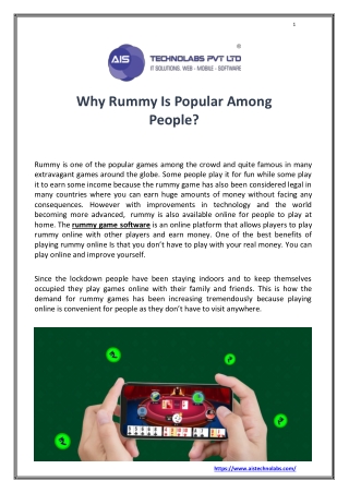 Why Rummy Is Popular Among People ?