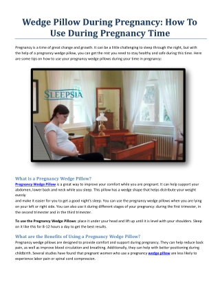 Wedge Pillow During Pregnancy- How To Use During Pregnancy Time