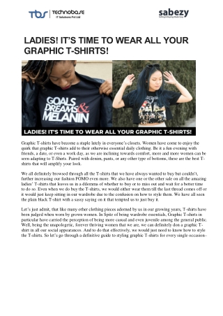 Ladies! It’s Time to Wear All Your Graphic T-shirts | Sabezy