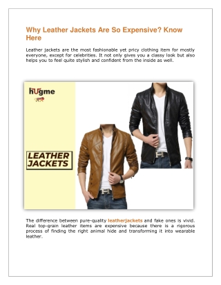 Why Leather Jackets Are So Expensive