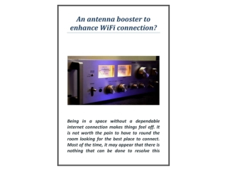 An antenna booster to enhance WiFi connection