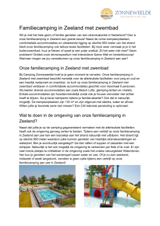 Familiecamping in Zeeland met zwembad