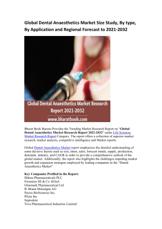 Global Dental Anaesthetics Market Research Report 2021-2032
