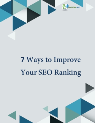 7 Ways to improve SEO ranking