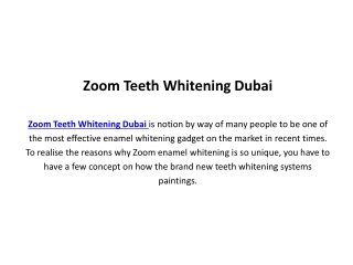 Zoom Teeth Whitening Dubai