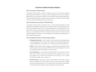 Ecommerce Website Developer Malaysia