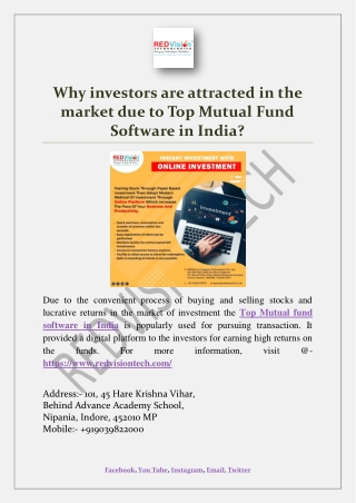 Why investors are attracted in the market due to Top Mutual Fund Software in India