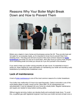 Reasons Why Your Boiler Might Break Down and How to Prevent Them