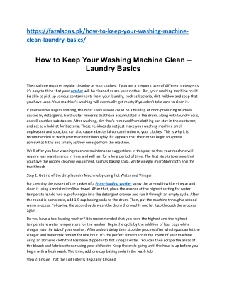 How to Keep Your Washing Machine Clean – Laundry Basics