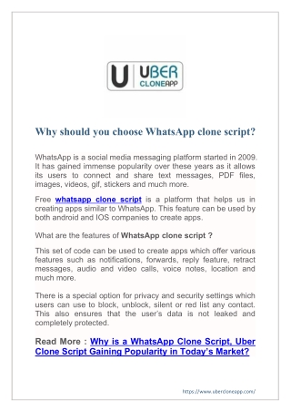 Why should you choose WhatsApp clone script?