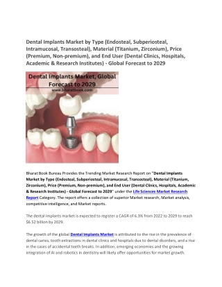 Dental Implants Market - Global Forecast to 2029