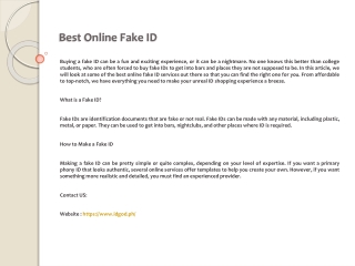 Best Online Fake ID
