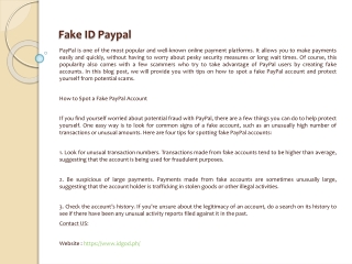 Fake ID Paypal