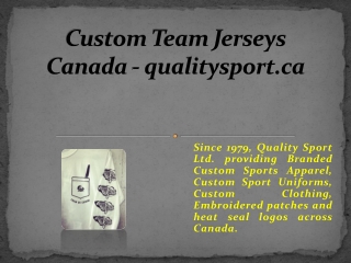 Custom Team Jerseys Canada - qualitysport.ca