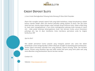 Credit Deposit Slots