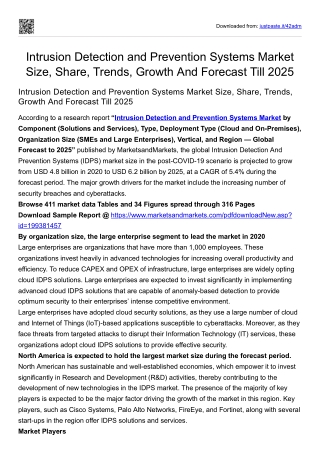 Intrusion Detection and Prevention Systems Market Size, Share, Trends, Growth