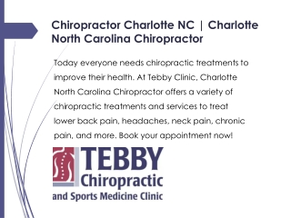 Chiropractor Charlotte NC | Charlotte North Carolina Chiropractor