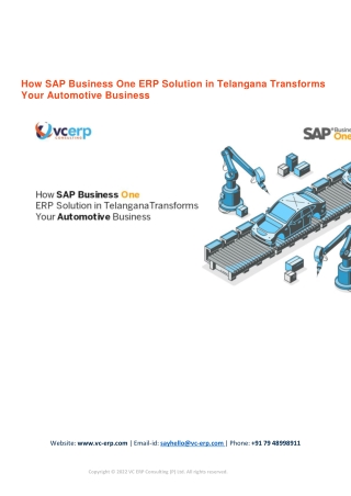 How SAP Business One ERP Solution in Telangana Transforms Your Automotive Business