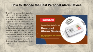 How to Choose the Best Personal Alarm Device