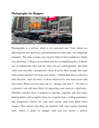 Limo service for Photoshoots in New York