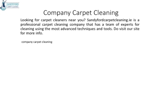 Company Carpet Cleaning  Sandyfordcarpetcleaning.ie