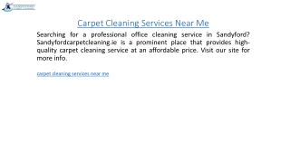 Carpet Cleaning Services Near Me  Sandyfordcarpetcleaning.ie