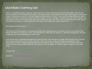 Used Bales Clothing Sale