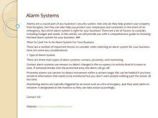 Alarm Systems