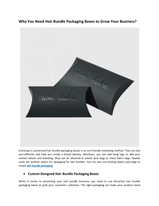 Why You Need Hair Bundle Packaging Boxes to Grow Your Business?