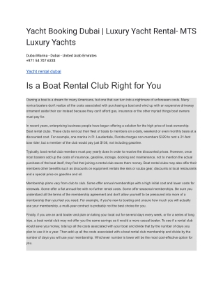 Yacht Booking Dubai _ Luxury Yacht Rental- MTS Luxury Yachts
