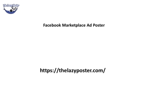 Facebook Marketplace Ad Poster Thelazyposter.com...