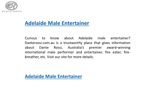 Adelaide Male Entertainer   Danterossi.com.au