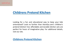 Childrens Pretend Kitchen     Astrofys.com