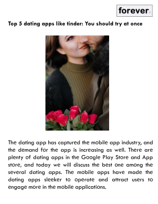 Top 5 dating apps like tinder You should try at once