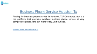 Business Phone Service Houston Tx Onesource.tech